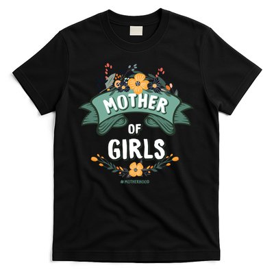 Floral Mother Of Girls Baby Shower T-Shirt