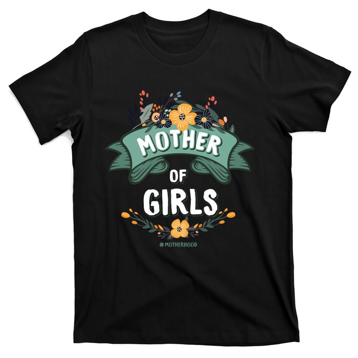 Floral Mother Of Girls Baby Shower T-Shirt