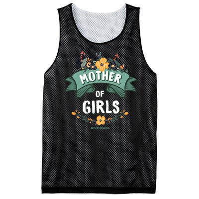 Floral Mother Of Girls Baby Shower Mesh Reversible Basketball Jersey Tank