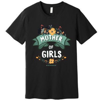 Floral Mother Of Girls Baby Shower Premium T-Shirt