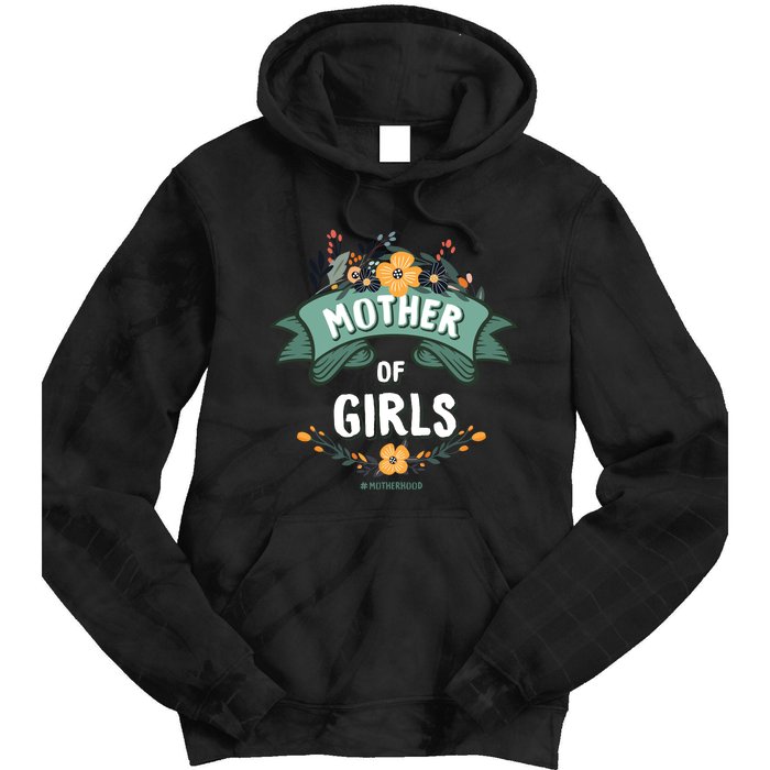 Floral Mother Of Girls Baby Shower Tie Dye Hoodie