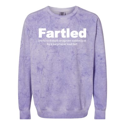 Fartled Meaning Offensive Funny Adult Humor Colorblast Crewneck Sweatshirt