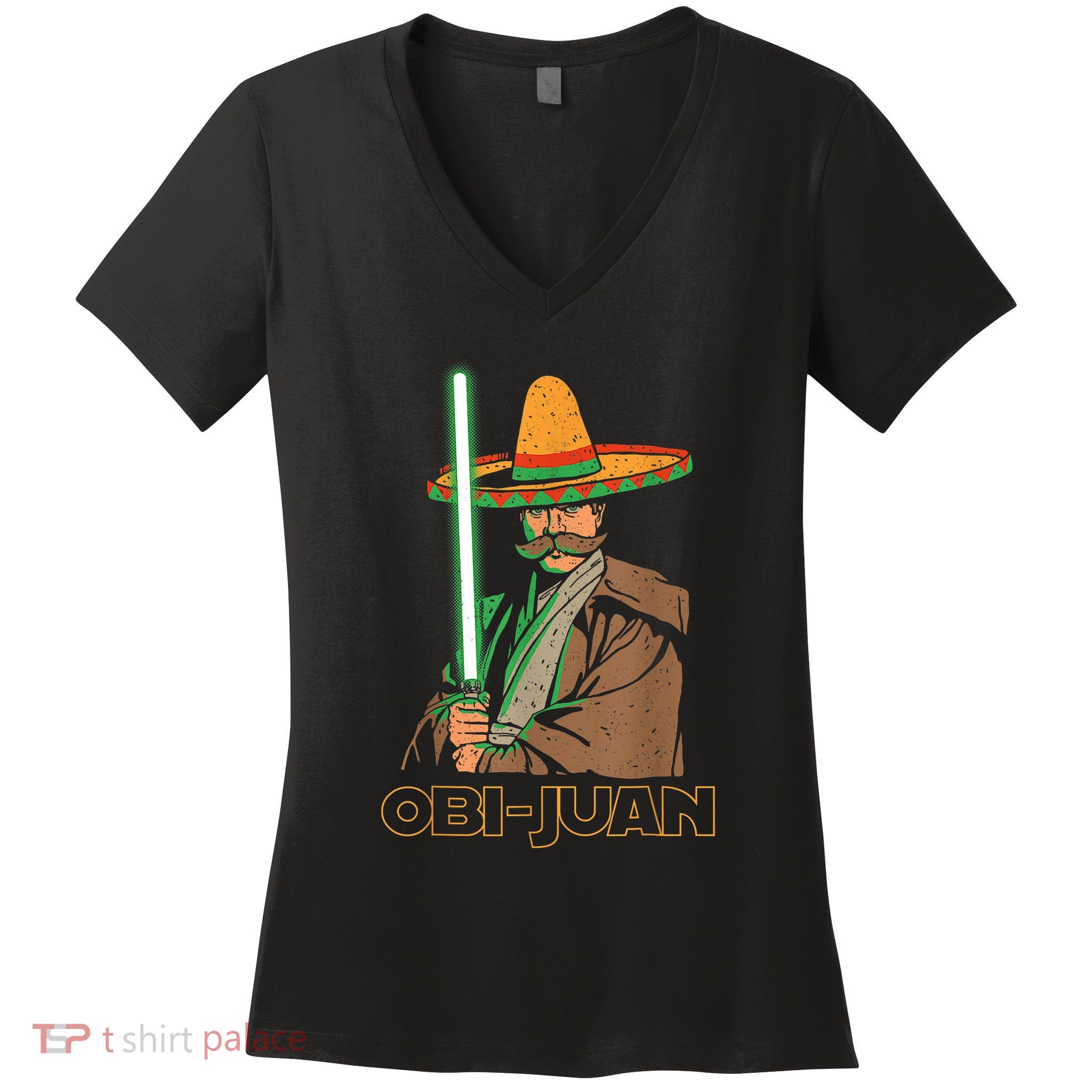 Funny Mexican Obi Juan Movie Parody Nerd Cinco De Mayo Gift Women's V-Neck T-Shirt