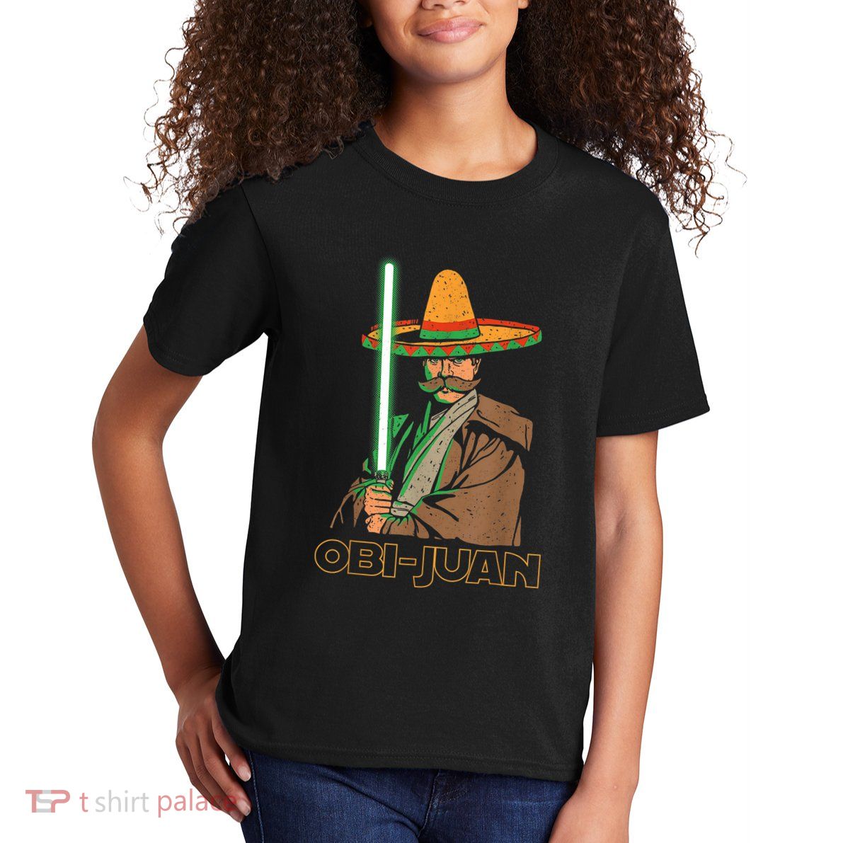 Funny Mexican Obi Juan Movie Parody Nerd Cinco De Mayo Gift Kids T-Shirt