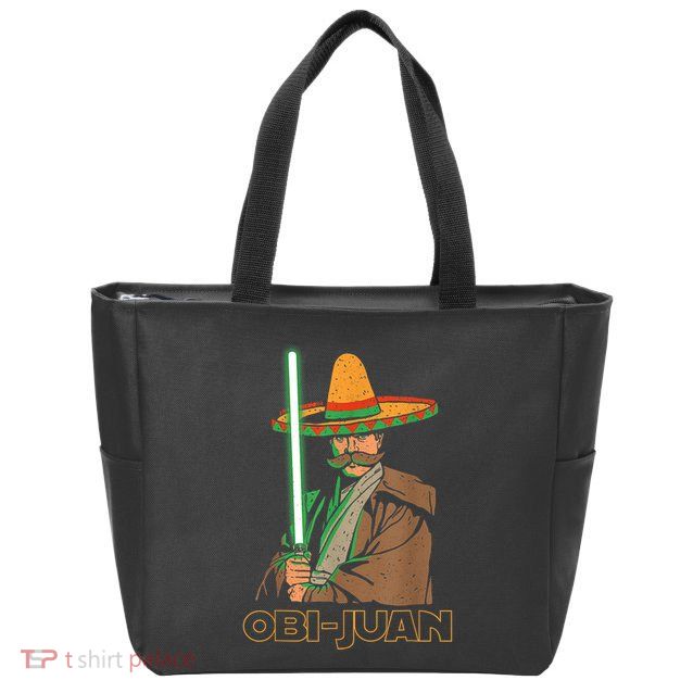 Funny Mexican Obi Juan Movie Parody Nerd Cinco De Mayo Gift Zip Tote Bag