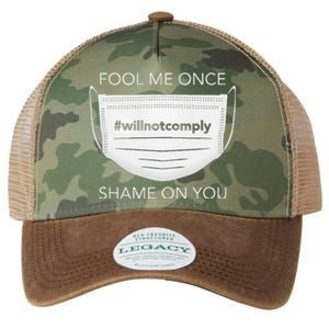 Fool Me Once I Will Not Comply Anti Mask More Masks Legacy Tie Dye Trucker Hat