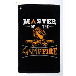 Funny Master Of The Campfire Men Women Campers Platinum Collection Golf Towel