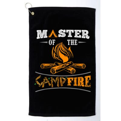 Funny Master Of The Campfire Men Women Campers Platinum Collection Golf Towel