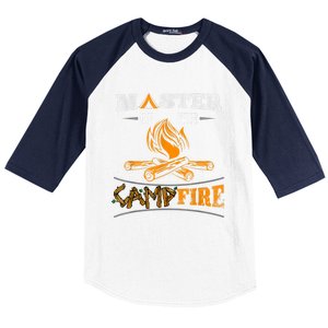 Funny Master Of The Campfire Men Women Campers Baseball Sleeve Shirt