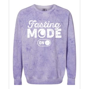 Fasting Mode On Cool Ramadan Karim Design Gift Colorblast Crewneck Sweatshirt