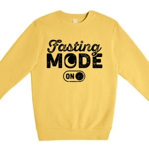 Fasting Mode On Cool Ramadan Karim Design Gift Premium Crewneck Sweatshirt