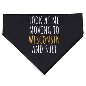 Funny Moving Out Of State Moving Away To Wisconsin Wi USA-Made Doggie Bandana