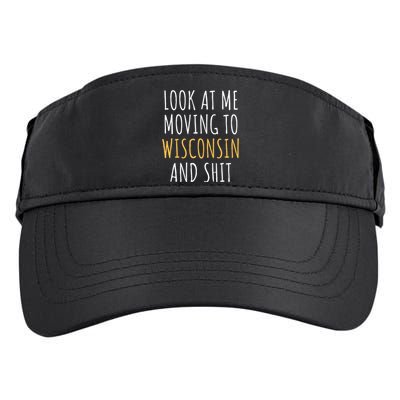 Funny Moving Out Of State Moving Away To Wisconsin Wi Adult Drive Performance Visor