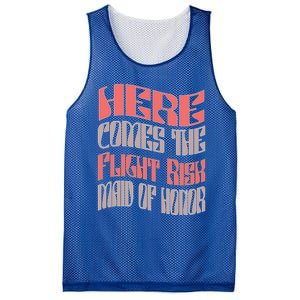 Funny Maid Of Honor Flight Risk Matching Bachelorette Party Gift Mesh Reversible Basketball Jersey Tank