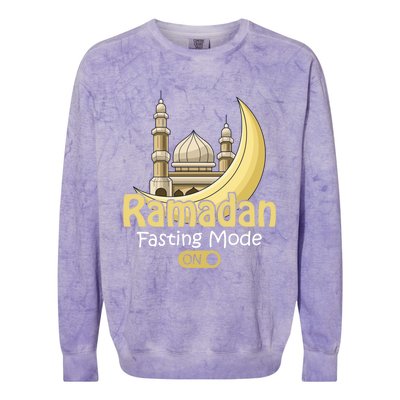 Fasting Mode On Ramadan Kareem Cool Islamic Gift Idea Gift Colorblast Crewneck Sweatshirt