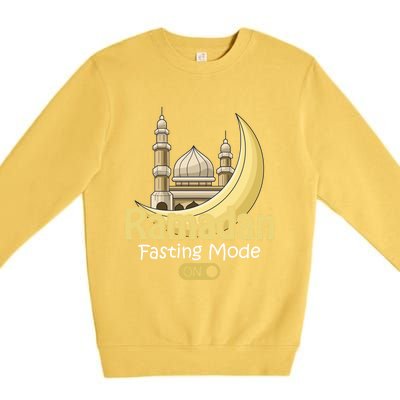 Fasting Mode On Ramadan Kareem Cool Islamic Gift Idea Gift Premium Crewneck Sweatshirt