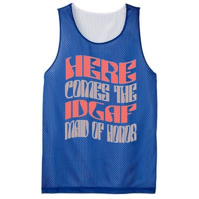 Funny Maid Of Honor Idgaf Retro Matching Bachelorette Party Gift Mesh Reversible Basketball Jersey Tank