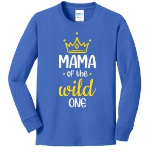 Funny Mama Of The Wild One Mom Of The Wild One Gift Kids Long Sleeve Shirt