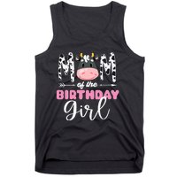 funny Mom Of The Birthday Cow Themed Cow Tank Top