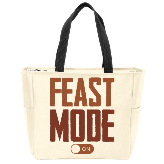 Feast Mode On Funny Thanksgiving Holiday Zip Tote Bag