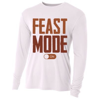 Feast Mode On Funny Thanksgiving Holiday Cooling Performance Long Sleeve Crew