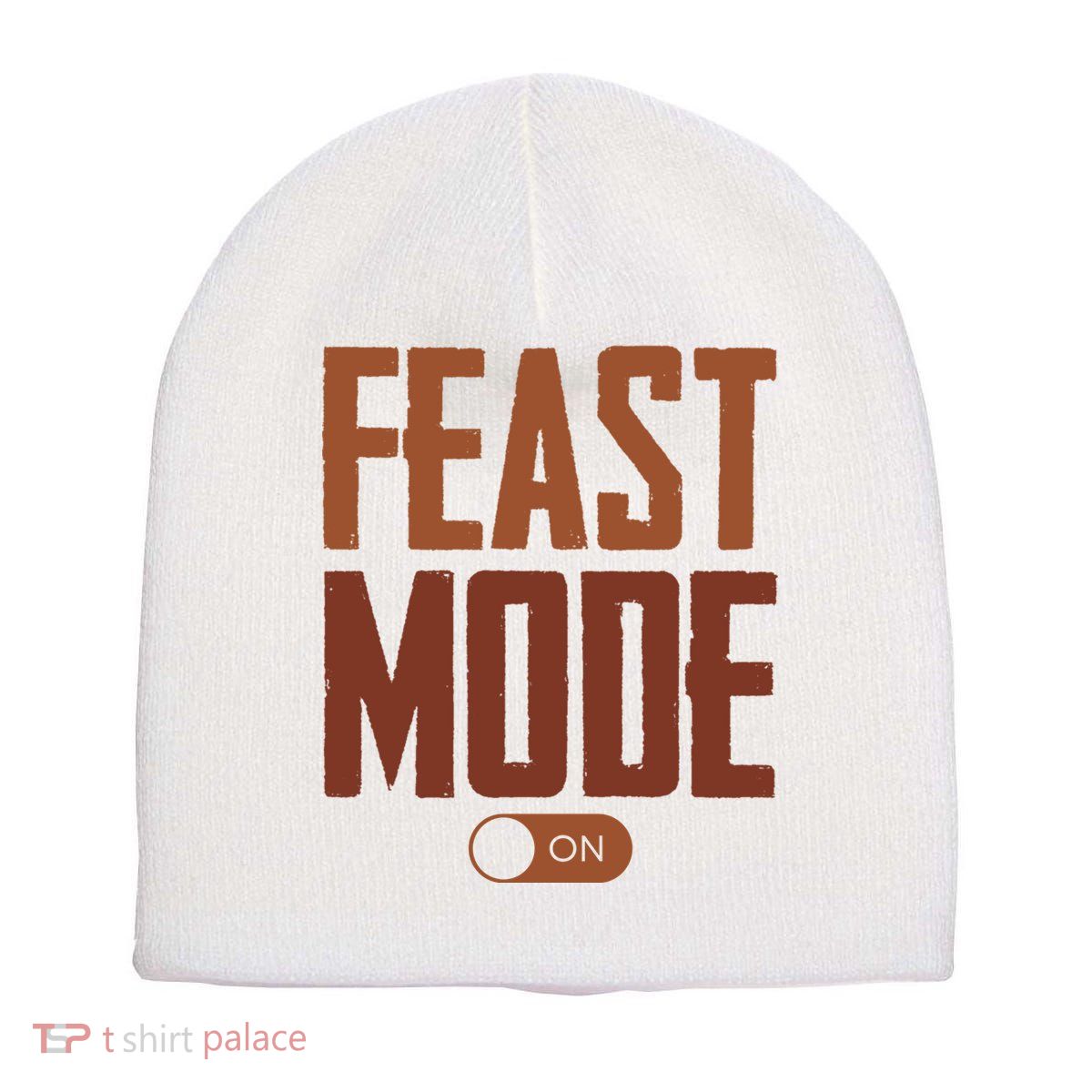 Feast Mode On Funny Thanksgiving Holiday Short Acrylic Beanie