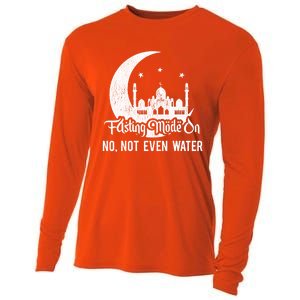 Fasting Mode On No Not Even Water Islamic Ramadan Kareem Meaningful Gift Cooling Performance Long Sleeve Crew