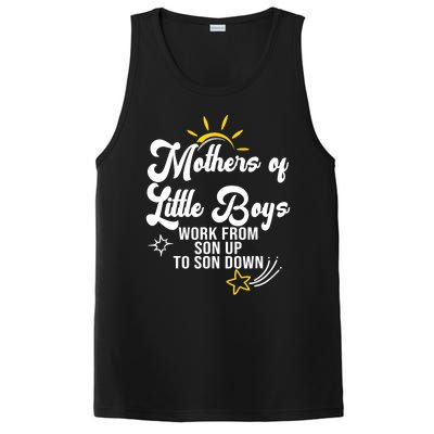 Funny Mothers of Little Boy Work From Son Up to Son Down PosiCharge Competitor Tank