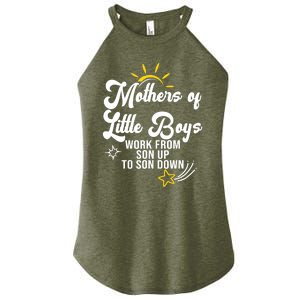 Funny Mothers of Little Boy Work From Son Up to Son Down Women's Perfect Tri Rocker Tank