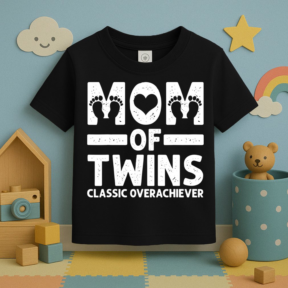 Funny Mom Of Twins Classic Overachiever Cool Twin Mom Gift Toddler T-Shirt