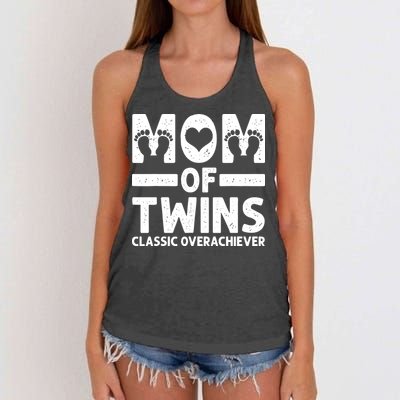 Funny Mom Of Twins Classic Overachiever Cool Twin Mom Gift Women's Knotted Racerback Tank