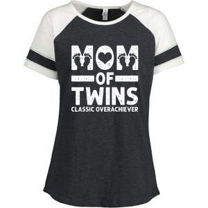 Funny Mom Of Twins Classic Overachiever Cool Twin Mom Gift Enza Ladies Jersey Colorblock Tee