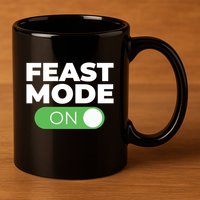 Feast Mode On Switch Thanksgiving Feast Phone Graphic Gift 11oz C Handle Ceramic Mug