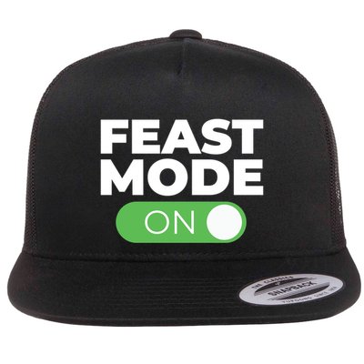 Feast Mode On Switch Thanksgiving Feast Phone Graphic Gift Flatbill Hat