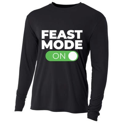 Feast Mode On Switch Thanksgiving Feast Phone Graphic Gift Cooling Performance Long Sleeve Crew