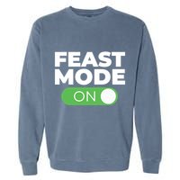 Feast Mode On Switch Thanksgiving Feast Phone Graphic Gift Garment-Dyed Sweatshirt