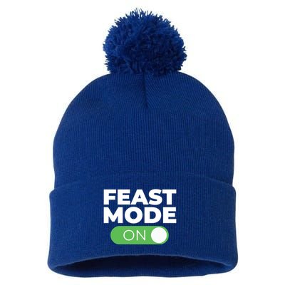 Feast Mode On Switch Thanksgiving Feast Phone Graphic Gift Pom Pom 12in Knit Beanie
