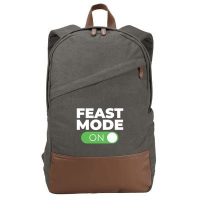 Feast Mode On Switch Thanksgiving Feast Phone Graphic Gift Cotton Canvas Backpack