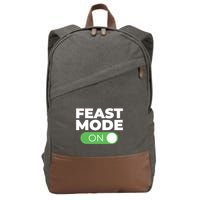 Feast Mode On Switch Thanksgiving Feast Phone Graphic Gift Cotton Canvas Backpack