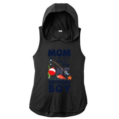 Funny Mom Of The Big One Birthday Fishing 1st First Birthday Gift Ladies PosiCharge Tri-Blend Wicking Draft Hoodie Tank