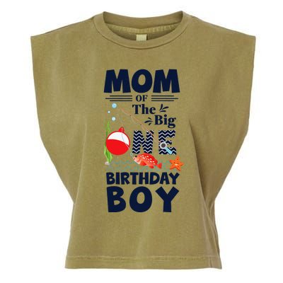 Funny Mom Of The Big One Birthday Fishing 1st First Birthday Gift Garment-Dyed Women's Muscle Tee