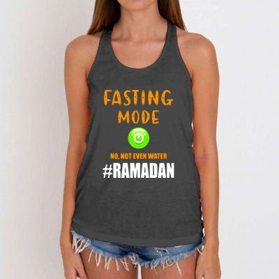 Fasting Mode On No Not Even Water Ramadan Kareem Muslim Gift For Ramadan Mubarak Women's Knotted Racerback Tank