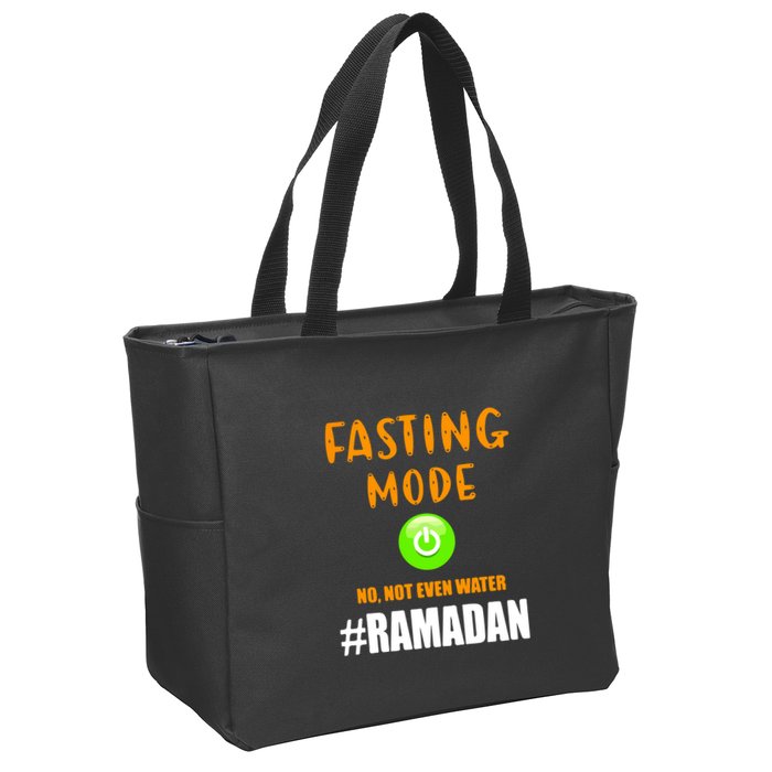 Fasting Mode On No Not Even Water Ramadan Kareem Muslim Gift For Ramadan Mubarak Zip Tote Bag