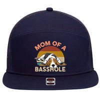 Funny Mom Of A Basshole Bassethound Gifts 7 Panel Mesh Trucker Snapback Hat