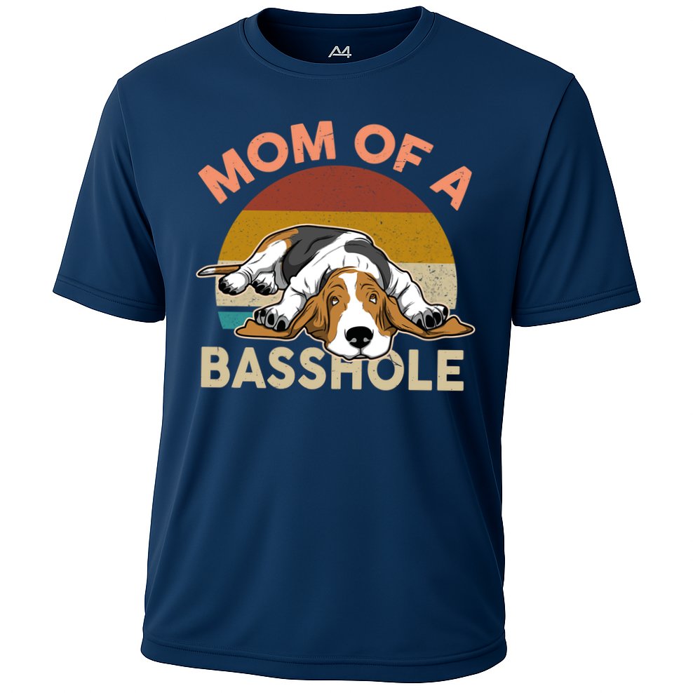 Funny Mom Of A Basshole Bassethound Gifts Cooling Performance Crew T-Shirt