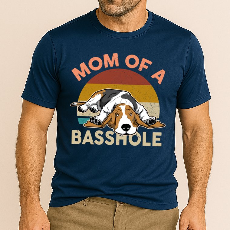 Funny Mom Of A Basshole Bassethound Gifts Cooling Performance Crew T-Shirt