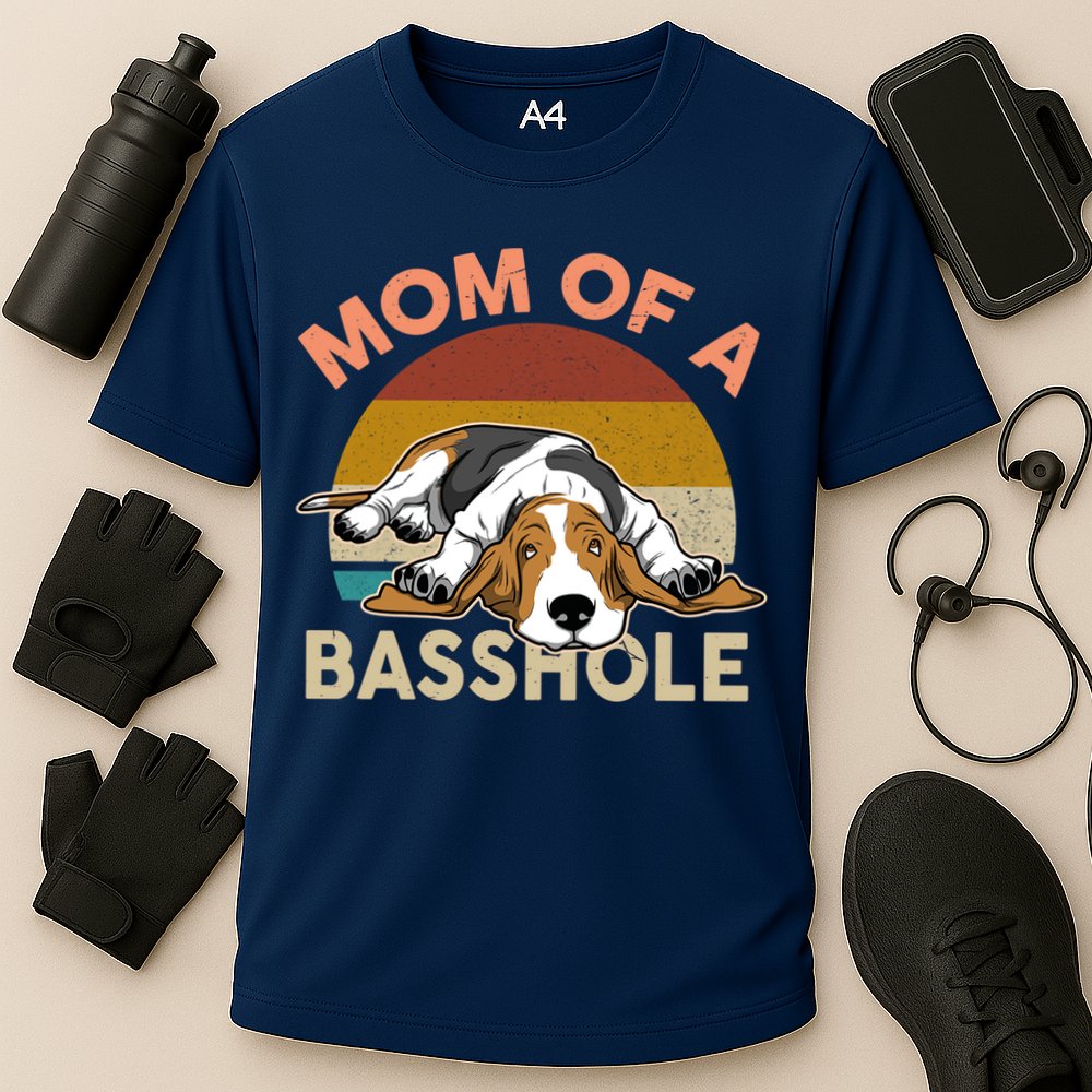 Funny Mom Of A Basshole Bassethound Gifts Cooling Performance Crew T-Shirt