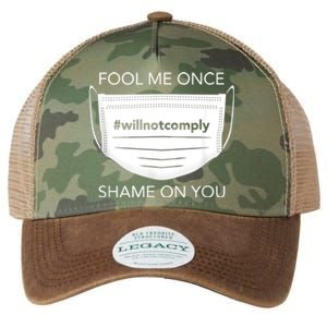 Fool Me Once I Will Not Comply Anti Mask No More Masks Legacy Tie Dye Trucker Hat