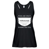 Fool Me Once I Will Not Comply Anti Mask No More Masks Ladies Essential Flowy Tank