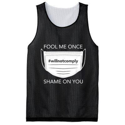 Fool Me Once I Will Not Comply Anti Mask No More Masks Mesh Reversible Basketball Jersey Tank